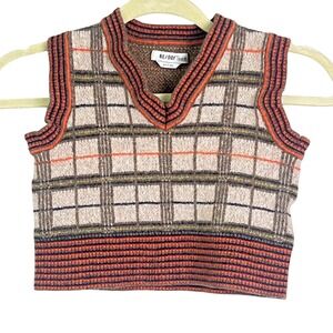 Boys Sweater Vest Kids S Retro Plaid Wool Retro Cropped V-Neck Multicolor